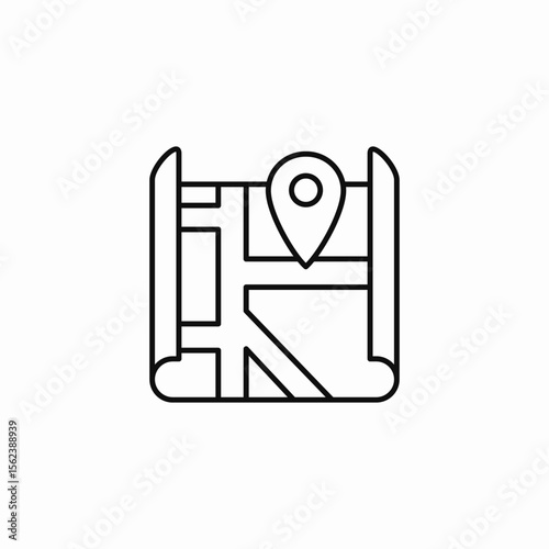 map location pin icon sign vector