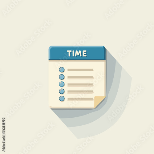 Time management checklist with bullet points in flat design style  