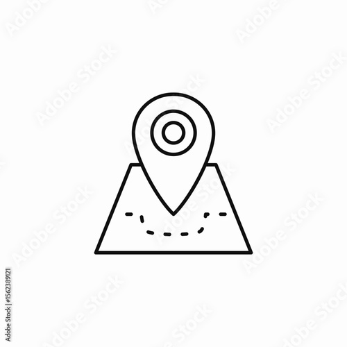 route path pin icon sign vector