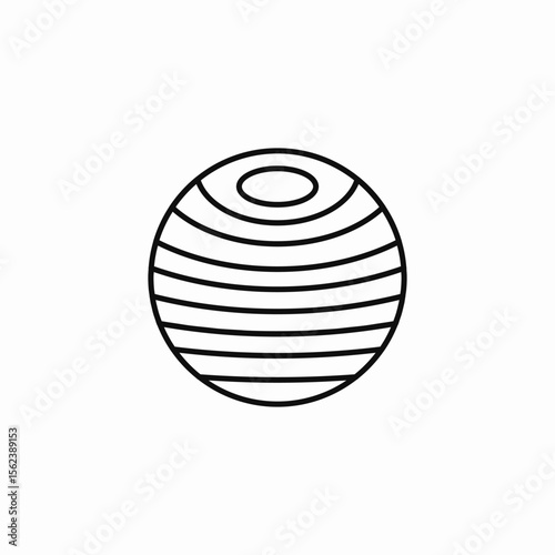 striped sphere planet icon sign vector