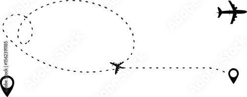 airplane flying around the world map vector