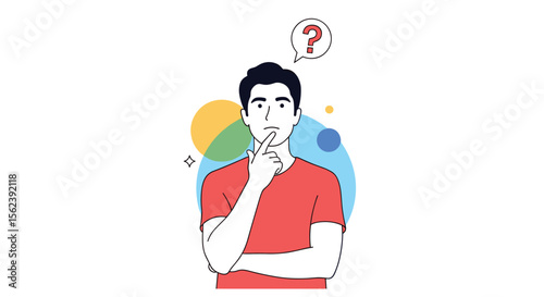 A Man Pondering With a Question Mark Above His Head