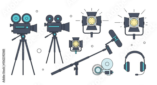 Filmmaking Equipment Collection for Movie Production and Recording