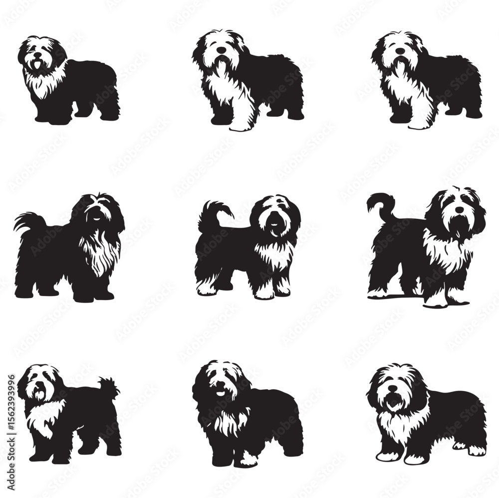 Old English Sheepdog Silhouette