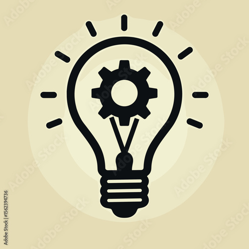 Light bulb with gear symbolizing creativity and innovation  