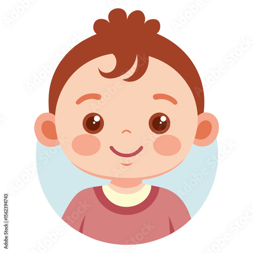 happy baby girl, smiling baby, cheerful child, light skin baby, baby portrait, baby face, cartoon baby girl, toddler girl, young child character, white background, flat design, baby avatar, girl clipa