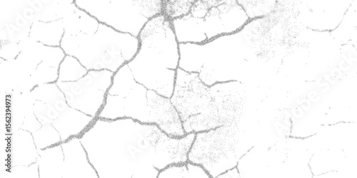 Cracked surface pattern with dotted grain structure and abstract fracture lines. Minimal monochrome backdrop in stipple texture for collage design. Vector illustration