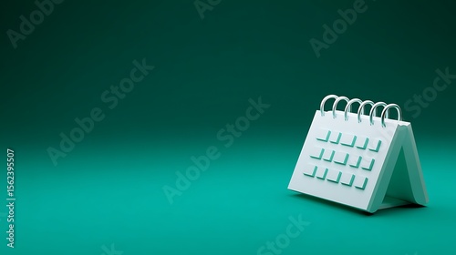 Minimalist calendar icon on teal background