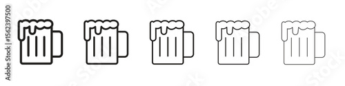 Beer icon isolated silhouette on white background. Vector illustration.