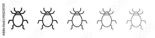 Bedbug icon isolated silhouette on white background. Vector illustration.