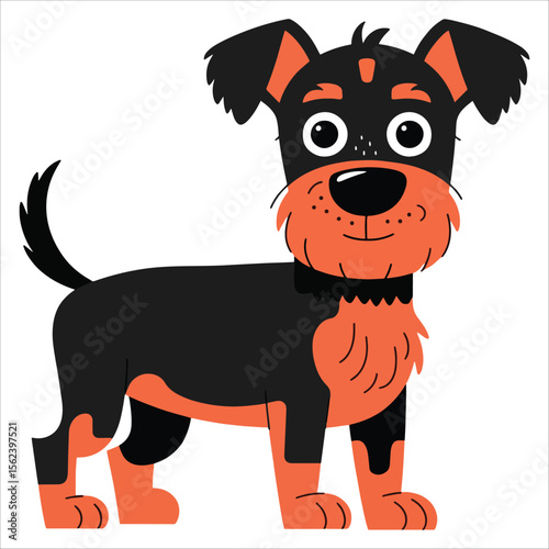Cooper dog illustration on white. Canine breed vector for pets and loyal companion themes.