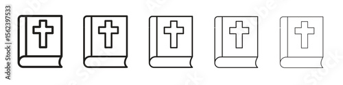 Bible icon isolated silhouette on white background. Vector illustration.