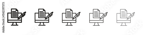 Blended learning icon isolated silhouette on white background. Vector illustration.