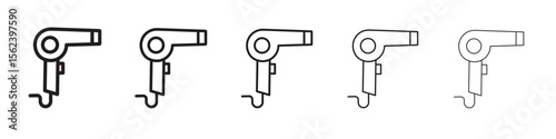 Blow dryer icon isolated silhouette on white background. Vector illustration.