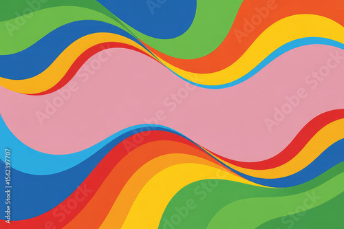 Abstract colorful background with rainbow colored waves. Colorful abstract wave background. Wavy background with many different colors.