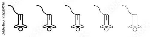 Bungee jumping icon isolated silhouette on white background. Vector illustration.