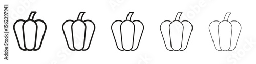 Capsicum icon isolated silhouette on white background. Vector illustration.