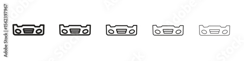 Car bumper icon isolated silhouette on white background. Vector illustration.