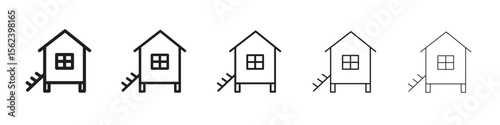 Chicken coop icon isolated silhouette on white background. Vector illustration.
