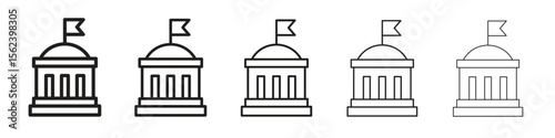 City hall icon isolated silhouette on white background. Vector illustration.