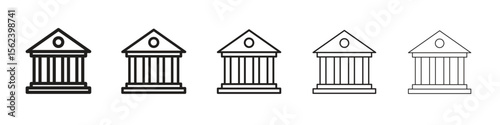 Courthouse icon isolated silhouette on white background. Vector illustration.