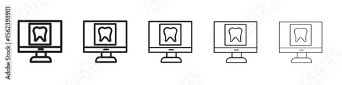 Dental X ray icon isolated silhouette on white background. Vector illustration.
