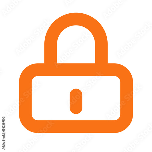 Orange padlock icon symbolizing security and protection in design  