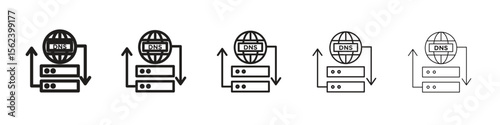 DNS icon isolated silhouette on white background. Vector illustration.