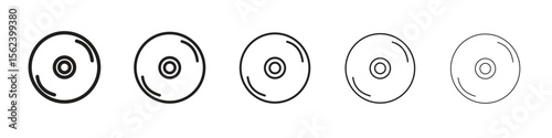 DVD icon isolated silhouette on white background. Vector illustration.