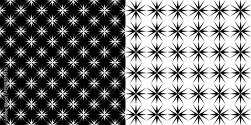 Starry Geometric Pattern: A stunning pattern that embodies simplicity and aesthetic value. This design, a collection of starry shapes, creates an engaging display.