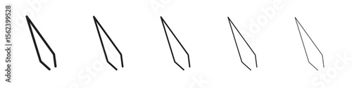 Eyebrow tweezers icon isolated silhouette on white background. Vector illustration.