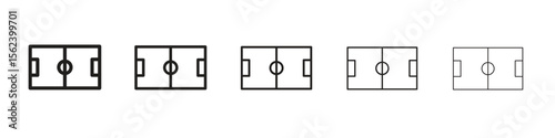 Football field icon isolated silhouette on white background. Vector illustration.