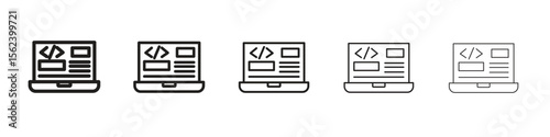 Front end icon isolated silhouette on white background. Vector illustration.