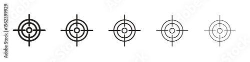 Gun target icon isolated silhouette on white background. Vector illustration.
