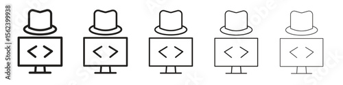 Hacker icon isolated silhouette on white background. Vector illustration.