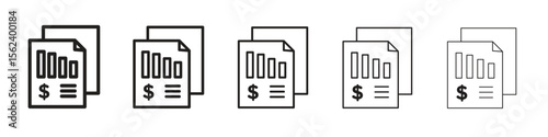 Income statement icon isolated silhouette on white background. Vector illustration.