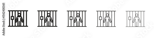 Jail icon isolated silhouette on white background. Vector illustration.