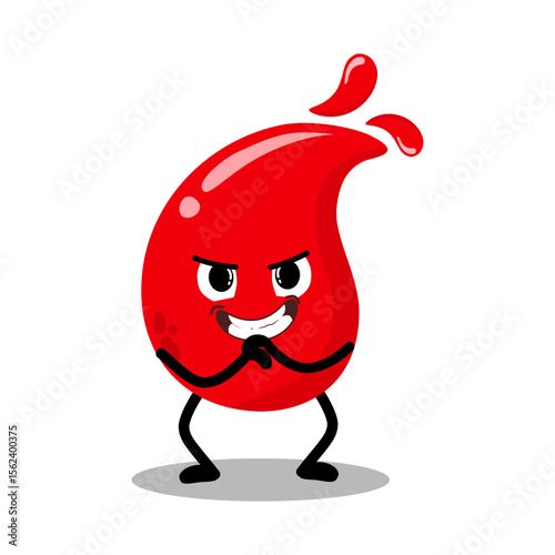 Cute Hand Drawn Mischievous Blood Drop Expression
