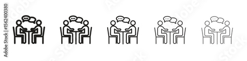Job interview icon isolated silhouette on white background. Vector illustration.