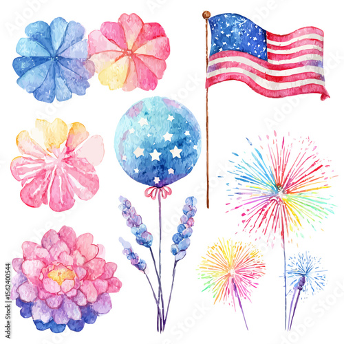 Seamless vector pattern with colorful floral illustrations of balloons and blossoms perfect for spring and summer decoration
