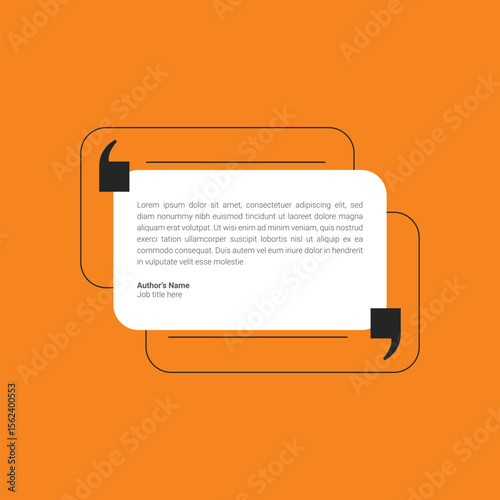 Modern testimonial quote box template for social media and customer reviews. Editable vector design. Communication or suggestion testimonial in chat bubble design. Bubble testimonial banner, quote.