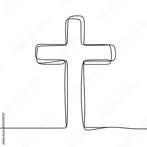 Outline of a cross symbolizing faith and spirituality  