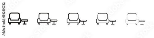 Lounge icon isolated silhouette on white background. Vector illustration.