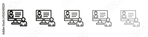 Online course icon isolated silhouette on white background. Vector illustration.
