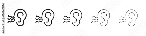 Otitis icon isolated silhouette on white background. Vector illustration.