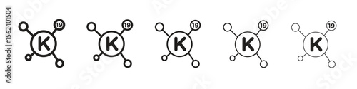 Potassium icon isolated silhouette on white background. Vector illustration.
