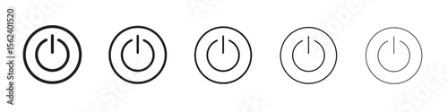 Power icon isolated silhouette on white background. Vector illustration.