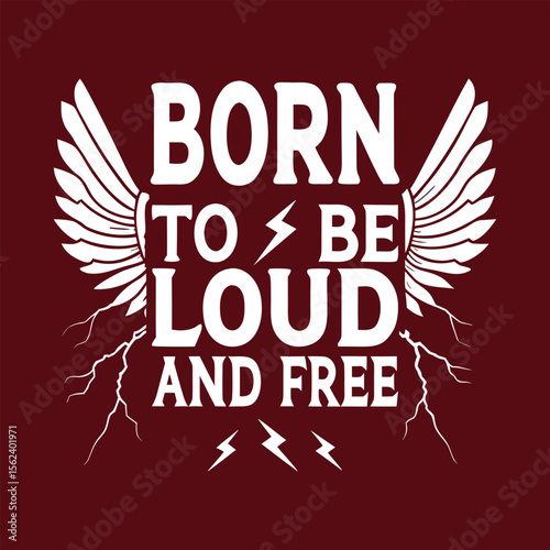 Born to Be Loud and Free Vintage Biker T-Shirt Design with Retro Style