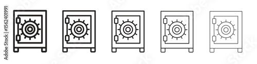 Safe icon isolated silhouette on white background. Vector illustration.