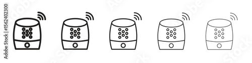 Smart speaker icon isolated silhouette on white background. Vector illustration.